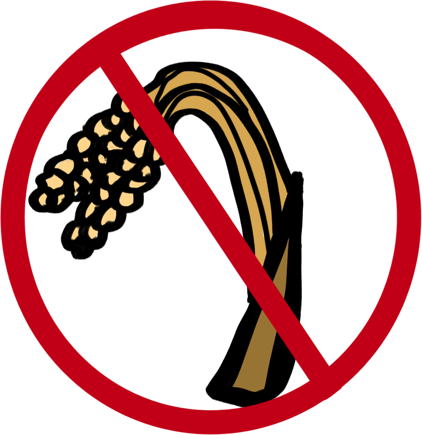 a sheaf of wheat in a 'forbidden' sign.